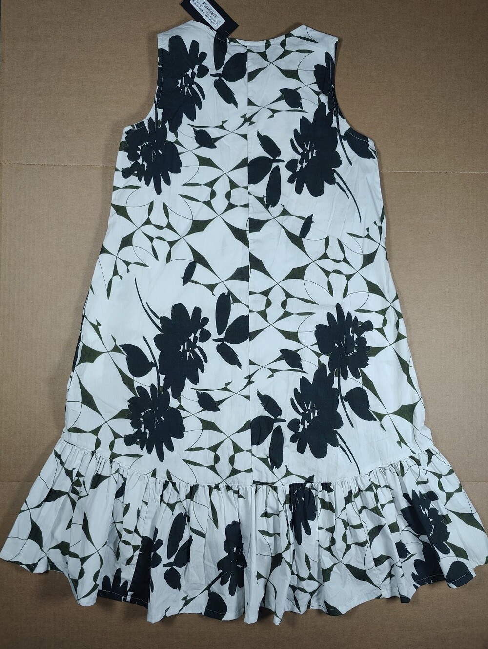 NWT Bryn Walker Angelita White Green Floral High Low Dress XS MSRP 198$ USA Made